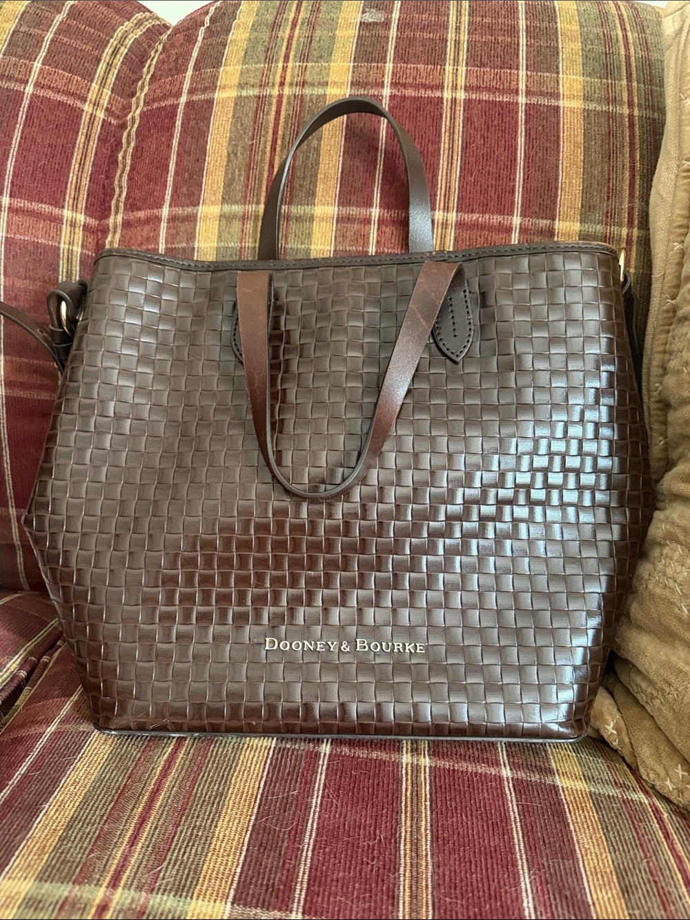 Dooney & Bourke Brown Woven Leather Tote